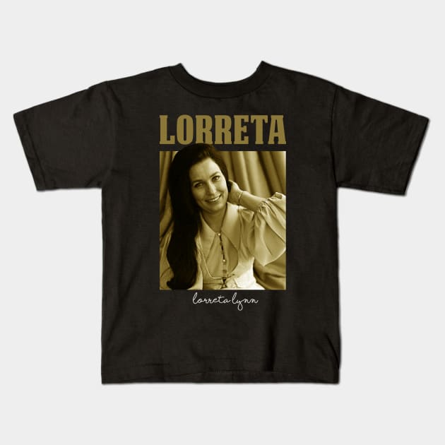 loretta lynn vintage Kids T-Shirt by xalauras studio